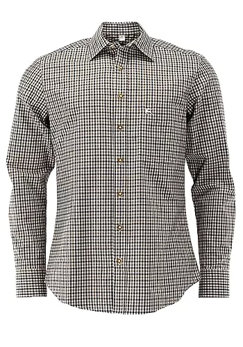 OS Trachten Hemden OS Trachten Herren Hemd Langarm Jagdhemd mit Liegekragen Tupopa