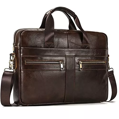 newsbirds Taschen & Rucksäcke newsbirds 15.6 Zoll Herren Laptoptasche Leder Aktentasche Umhaengetasche Handtasche für Männer Herren Business Tasche Notebook Tasche Herren Bürotasche