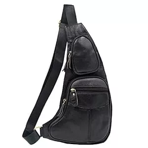Xieben Taschen & Rucksäcke Xieben Leder Schultertasche Sling Brusttasche Crossbody Pack für Herren Damen
