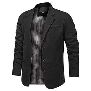 CUTeFiorino Blazer CUTeFiorino Herren Sakko übergröße Blazer Herbst Anzugsakko Baumwolle Chino Freizeitanzug Herren Outdoorjacke 3 Knopf Sportlich Herrenjacken für Hochzeit Business Größe L XL XXL 3XL 4XL