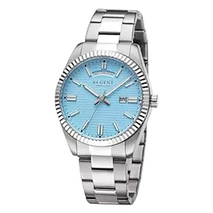 REGENT Uhren REGENT Herren-Armbanduhr Stahl/Hellblau 11150781