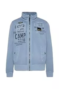 Camp David Jacken Camp David Herren Sweatjacke mit Logo Prints und Stickereien