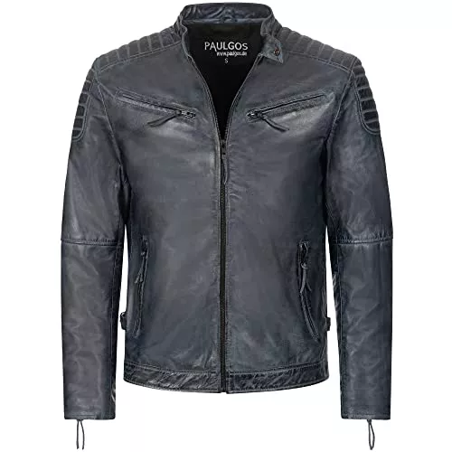 PAULGOS Jacken PAULGOS Herren Lederjacke Echtes Leder Jacke Echtleder Übergangsjacke Fashion in 5 Farben Gr. S-7XL Design 2