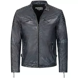 PAULGOS Jacken PAULGOS Herren Lederjacke Echtes Leder Jacke Echtleder Übergangsjacke Fashion in 5 Farben Gr. S-7XL Design 2