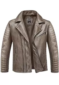 Amaci&Sons Jacken Amaci&Sons Herren Echtleder Jacke Biker Zipper Lederjacke 9107