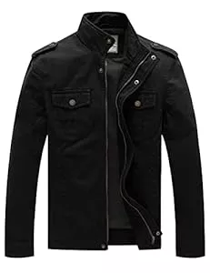 WenVen Jacken WenVen Herren Militär Jacke Leicht Jacke Übergangsjacke Bundeswehr Jacke Vintage Jacke Leichte Jacke Outdoor Jacke Mantel Kurz Blouson Baumwolle Jacken
