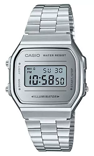 Casio Uhren Casio Unisex Erwachsene Digital Quarz Uhr mit Edelstahl Armband
