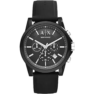 ARMANI EXCHANGE Uhren Armani Exchange Herren-Chronograph, Silikonuhr, 44 mm Gehäusegröße