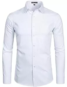 PARKLEES Hemden PARKLEES Herren Langarm Slim Fit Freizeit Business Hochzeit Hemd mit Brusttasche
