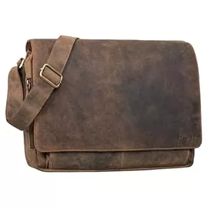 STILORD Taschen & Rucksäcke STILORD 'Tom' Vintage Leder Umhängetasche für Studium Uni Büro Arbeit 15 Zoll Laptoptasche DIN A4 Schultertasche Messenger Bag Echtleder