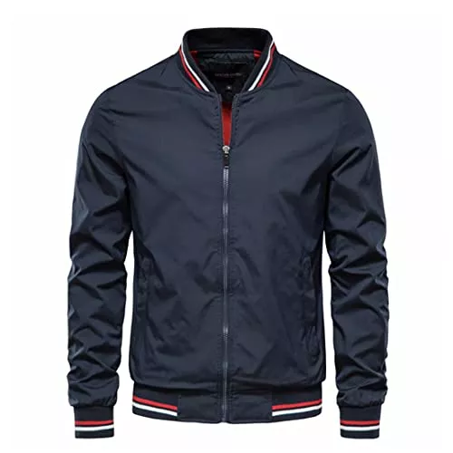 QCBH Jacken QCBH Freizeitjacken für Herren, modische Slim-Tops, dünne All-Match-Jacken, Bomberjacken für Herren, Übergangsjacken