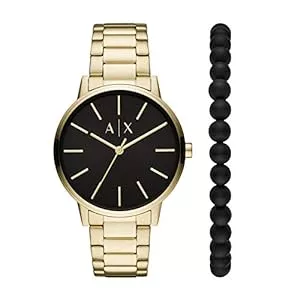ARMANI EXCHANGE Uhren Armani Exchange Herrenuhr , Dreizeigerwerk, 42mm Gold Edelstahlgehäuse mit Edelstahlarmband, AX7119