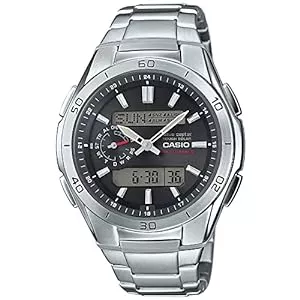 Casio Uhren Casio Wave Ceptor Herrenarmbanduhr Solar und Funkuhr massives Edelstahlgehäuse und Armband
