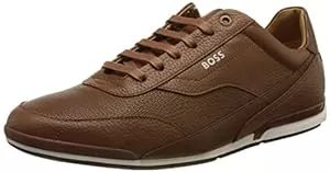 BOSS Sneaker & Sportschuhe BOSS Herren Saturn Lowp Lowtop Sneakers aus genarbtem Leder mit Perforierungen Größe
