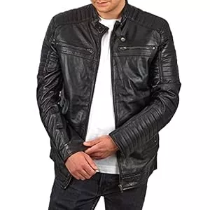 FAPA Jacken FAPA Lederjacke Herren Langarm - elegante Bikerjacke - Männerlederjacke mit Stehkragen - Übergangsjacke Echtleder - erhältlich in 3 Farben