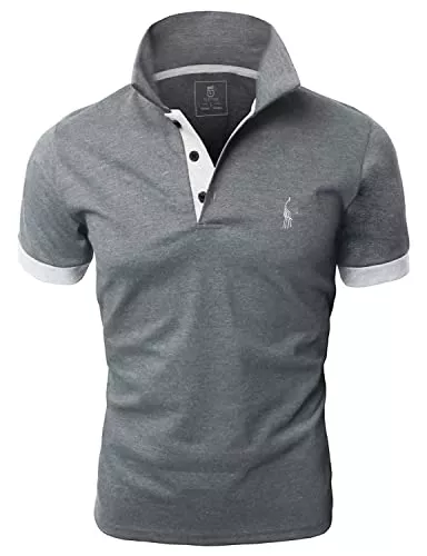 GLESTORE Poloshirts GLESTORE Poloshirt Herren, T Shirts Männer, Hemd Herren Kurzarm Giraffe Stickerei T-Shirt Sommer Slim Fit Golf Sports