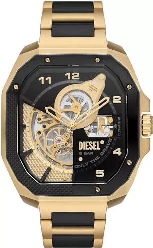 Diesel Uhren Diesel Herrenuhr Double Up Dreizeiger, Nylonuhr, 43mm Gehäusegröße mit Silikonarmband