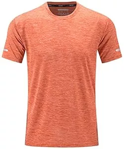 TACVASEN T-Shirts TACVASEN Herren Meliert Sport T-Shirts Kurzarm Schnelltrocknend Laufshirts Funktionsshirts Sportshirt mit Reflektierender Streifen