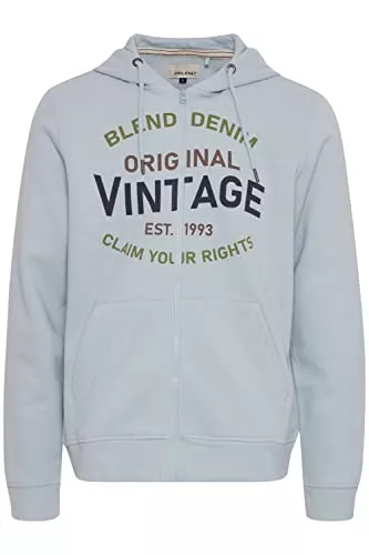 b BLEND Kapuzenpullover Blend 20715054 Herren Sweatjacke Kapuzenjacke Hoodie mit Kapuze und Reißverschluss Print