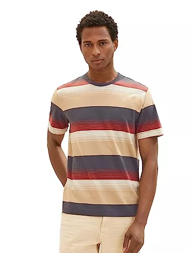 TOM TAILOR T-Shirts TOM TAILOR Herren T-Shirt mit bunden Streifen