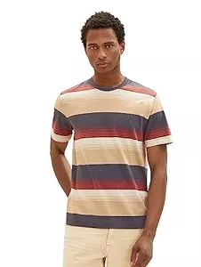 TOM TAILOR T-Shirts TOM TAILOR Herren T-Shirt mit bunden Streifen