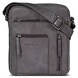 ROYALZ Taschen & Rucksäcke ROYALZ Kleine Umhängetasche Herren Leder Vintage Look Echtleder Männer Ledertasche Mini Schultertasche Herrenhandtasche Messanger Bag