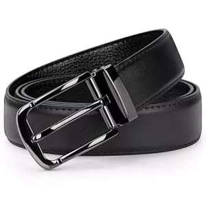 IGOLUMON Gürtel IGOLUMON Gürtel Herren Leder 30mm Breit Ledergürtel Herren Verstellbare Anti-kratzer Schnalle mit Geschenkbox Business Freizeit Men Belt 115cm 125cm Schwarz