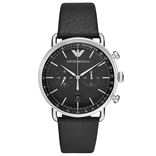 Emporio Armani Uhren Emporio Armani Herrenuhr, Chronograph, Edelstahluhr, 43 mm Gehäusegröße