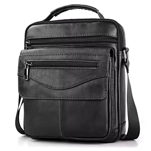 SPAHER Taschen & Rucksäcke SPAHER Umhängetasche Leder Herren Herrentasche Schultertasche Echtes Leder Handgelenktasche Herren Schultertasche Crossbody Bag Messenger Bags Geschenk für Männer