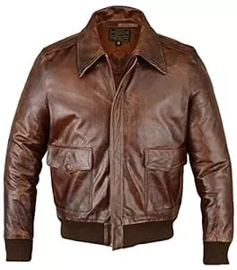 baallo Jacken baallo Herren Air Force A-2 Flugjacke aus echtem Leder