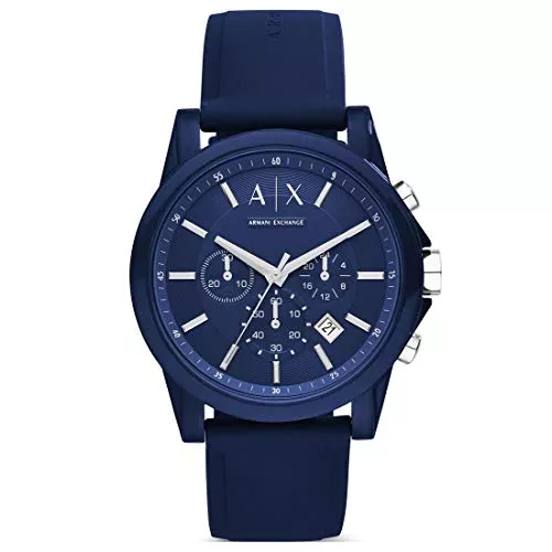Armani Exchange Uhren Armani Exchange Herren-Chronograph, Silikonuhr, 44 mm Gehäusegröße