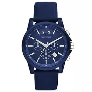 Armani Exchange Uhren Armani Exchange Herren-Chronograph, Silikonuhr, 44 mm Gehäusegröße