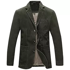Generic Jacken Generic Lässiger 3 Knopf Blazer für Herren Klassische Anzugjacke Mit Revers Locker sitzende Alltags Anzugjacken aus Baumwolle