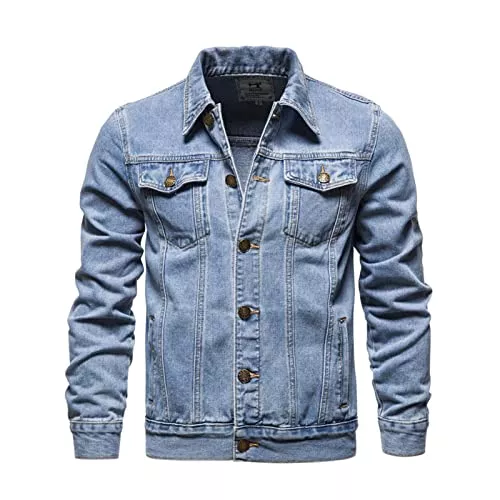 Yokbeer Jacken Yokbeer Herren Jeansjacke Jacken Gewaschener Denim Übergangsjacke Frühlingsjacke Herbstjacke Mantel Vintage Herrenjacke Klassische Denim Cargo Coat Slim Fit Jacket Übergangs