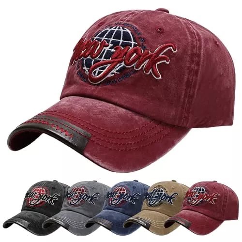 Baynetin Hüte & Mützen Baynetin Baseballkappe Herren Einstellbare Retro Baseball Hut, Baumwolle Sommerhut Sonnenhut Sportlicher Draußen Kappen Hüte Gestickte Verstellbar Sonnenschutz Basecap