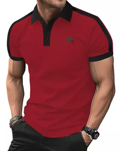 HMIYA Poloshirts HMIYA Herren Poloshirt Kurzarm Polohemd Logo