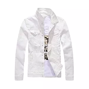 HONGBI Jacken Herren Schlanke Langarm Jeansjacke Einfarbiges Jeans Oberteil Frühling Herbst Klassisch Denim Jacket Trucker Jacke Leichte Bikerjacke Stehkragen Übergangsjack Freizeitjacke Cowboy Mantel