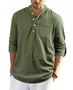 Enlision Hemden Enlision Herren Baumwolle Leinenhemd Sommerhemd Herren Hemd Langarm Regular Fit Freizeithemd Shirts