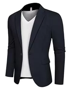 PaulJones Blazer PaulJones Sakkos für Herren Sportlich Herren Blazer Business mit EIN Knopf Regular Fit