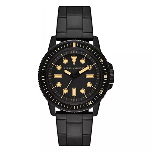 Armani Exchange Uhren Armani Exchange Dreizeiger-Edelstahluhr für Herren, 44 mm Gehäusegröße mit Edelstahlarmband