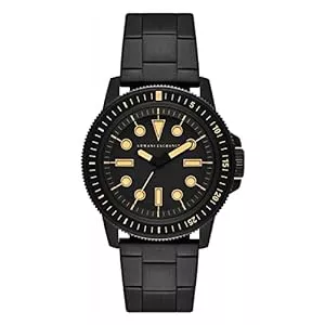 Armani Exchange Uhren Armani Exchange Dreizeiger-Edelstahluhr für Herren, 44 mm Gehäusegröße mit Edelstahlarmband