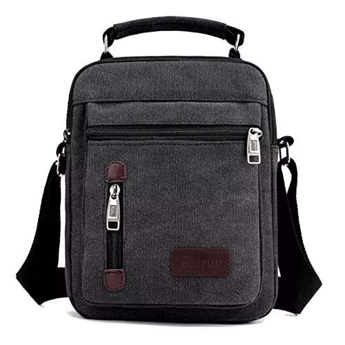 A-QMZL Taschen & Rucksäcke Herren Umhängetasche Canvas Messenger Bags Reise Umhängetasche Große Kapazität Casual Handtasche mit mehreren Taschen für die Arbeit Einkaufen Wandern Täglicher Gebrauch