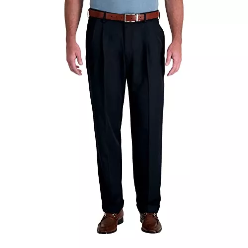 Haggar Hosen Haggar Herren Mynx Gabardine Versteckter erweiterbarer Bund Klassische Passform Vorne Plissee Kleid Hose Mynx Gabardine Verdeckter Erweiterbarer Bund, Klassische Passform, Plissiert, Anzughose