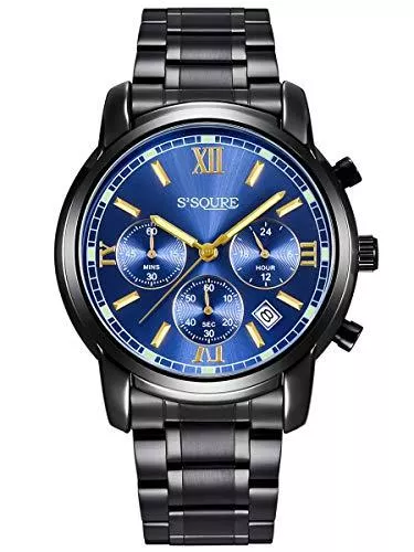 Alienwork Uhren Alienwork S2Squre Armbanduhr Herren Damen Chronograph Metall-Armband