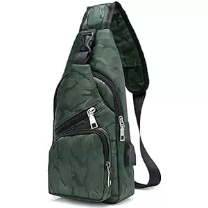 flintronic Taschen & Rucksäcke flintronic Brusttasche mit USB-Aufladung, Brusttasche Sling mit Verstellbarem, Rucksack Schultertasche für Männer (einschließlich 1 * USB-Kabel)