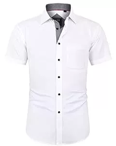 J.VER Hemden J.VER Herren Hemd Kurzarm Freizeithemd mit Tasche Regular fit Businesshemd Bügelleichte Oberteile Männer Modern