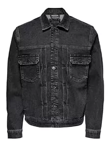 ONLY & SONS Jacken O&S Jeansjacke LED ZEPPELIN Denim Trucker Übergangsjacke Langarm Blouson Shacket ONSBART