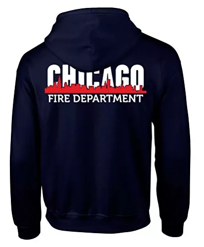 chicagofireshop Kapuzenpullover Chicago Fire Dept. - Sweatjacke mit Skyline-Motiv