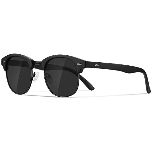 Occhsouo Sonnenbrillen & Zubehör Occhsouo Polarisierte-Halbrahmen-Sonnenbrille-Unisex-Sonnenbrille-Herren-Damen Klassische Retro UV400 Schutz Rechteckig Sonnen brille Metallrahmen Autofahren Reisen