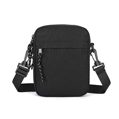 Hatriel Taschen & Rucksäcke Herren Handy Schultertaschen, Klein Männer Taschen, Handytasche Seitentasche, Crossbody Bag , Wasserdichte Reißverschluss , für Tägliches, Leben, Reise (Schwarz)